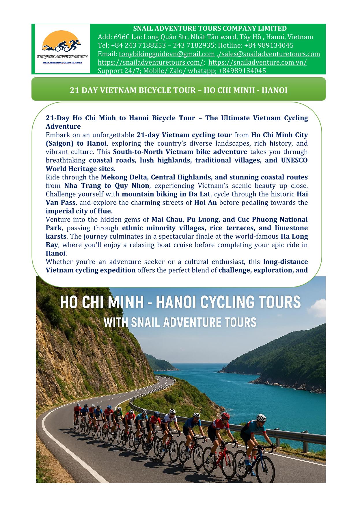 21 DAY VIETNAM CYCLING TOUR |SAI GON - HANOI BIKE TRIP