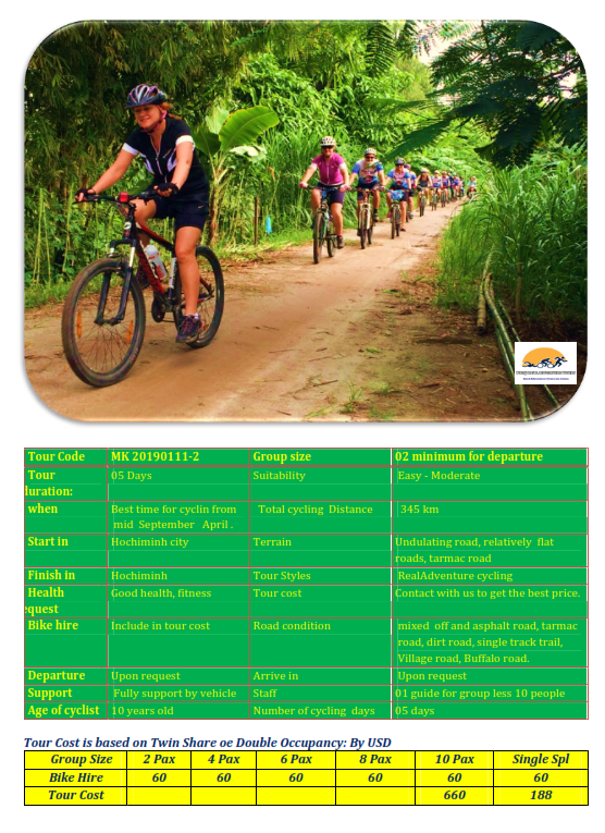 5 DAYS  AMAZING MEKONG DELTA BICYCLE LOOP