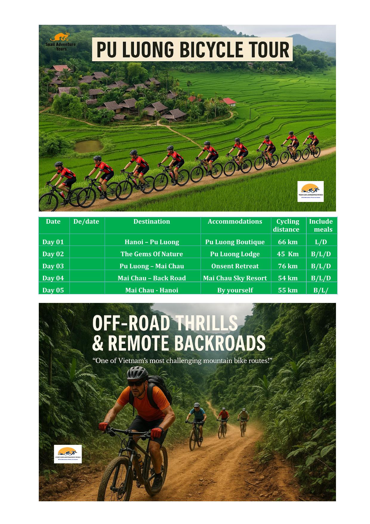 5 DAY PU LUONG - MAI CHAU BICYCLE TOURS