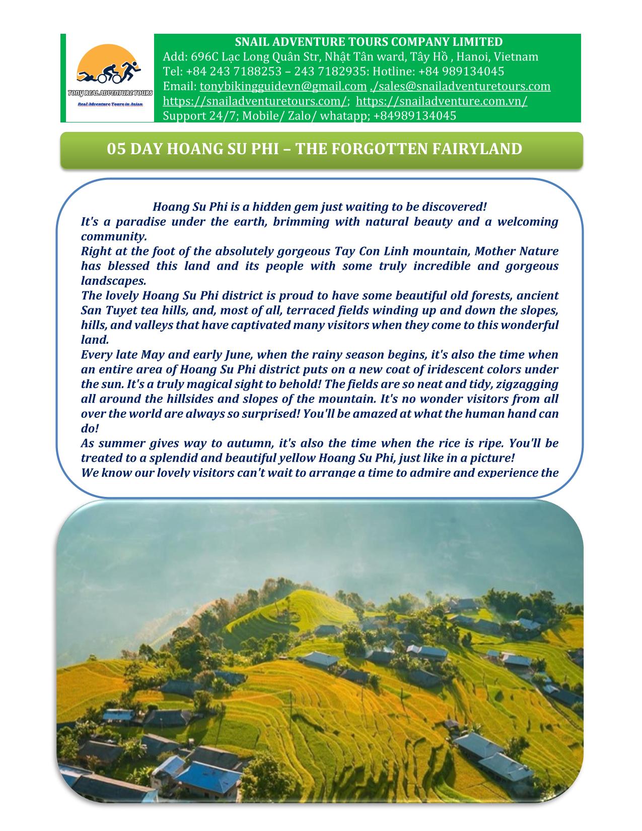 5 DAY HOANG SU PHI CYCLING TOURS - FORGOTTEN FAIRYLAND