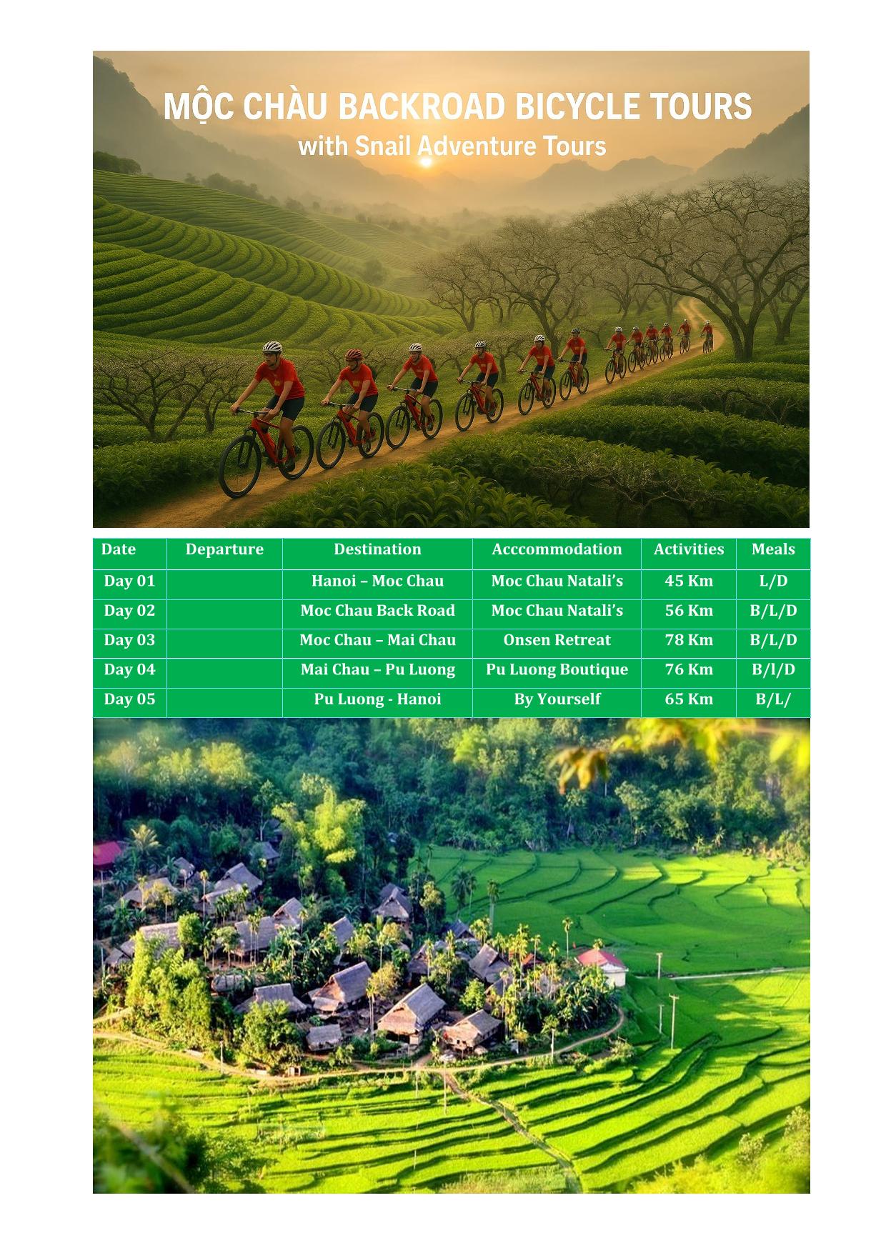 5 DAY MOC CHAU - MAI CHAU - PU LUONG BICYCLE TOURS