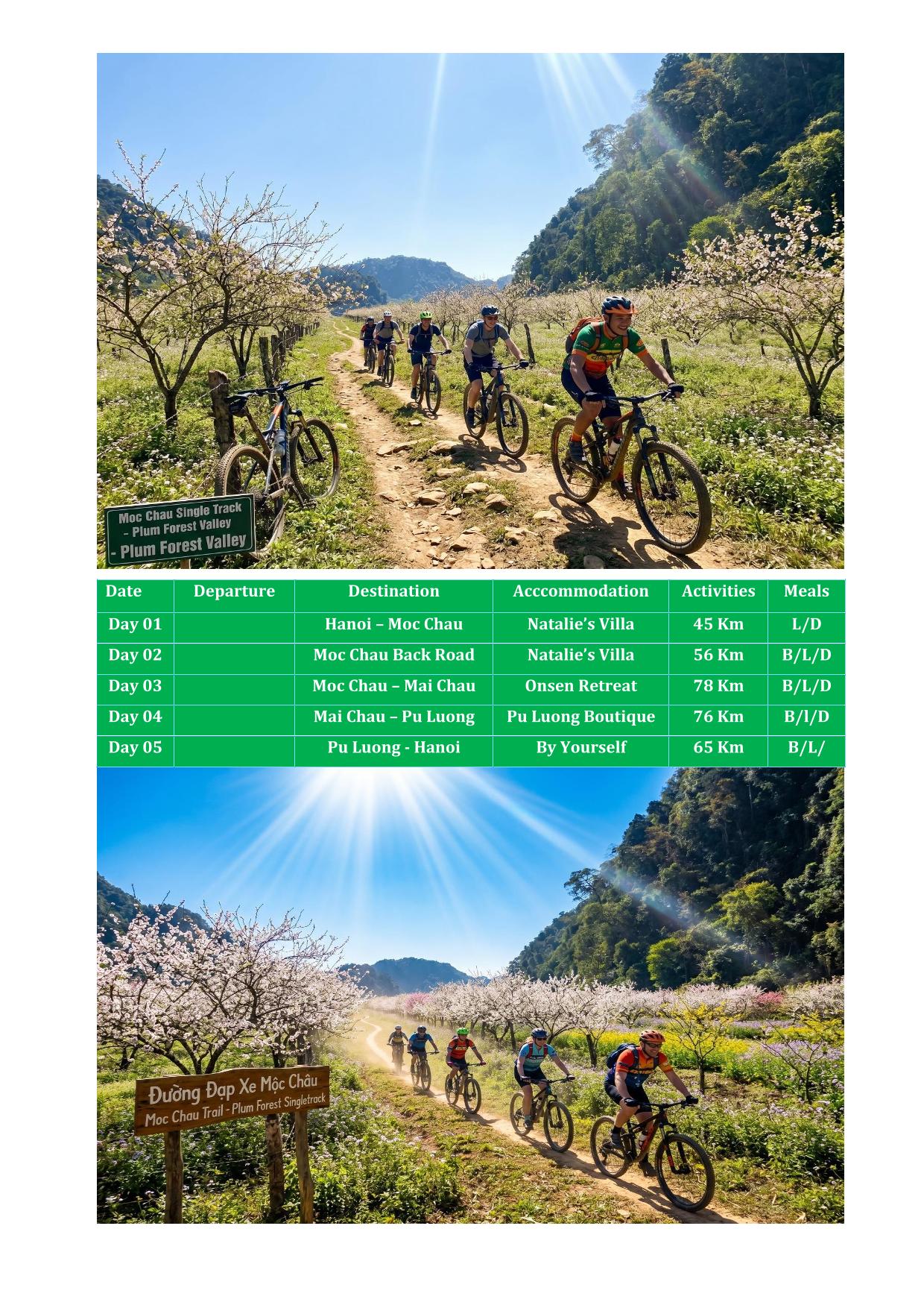 5 DAY MOC CHAU - MAI CHAU - PU LUONG BICYCLE TOURS
