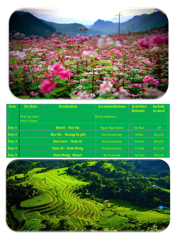 5 DAYS BAC HA - HOANG SU PHI HIKING TOURS