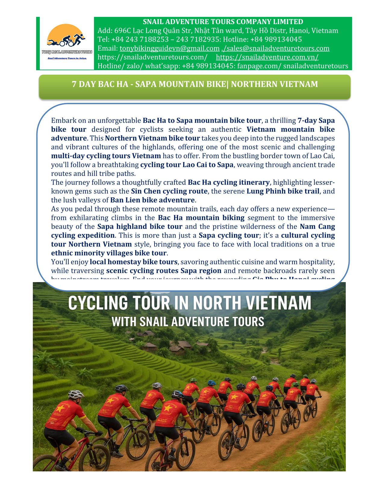 7 DAY BAC HA - SAPA MOUNTAIN BIKE TOURS | NORTHERN VIETNAM BIKE RIDE