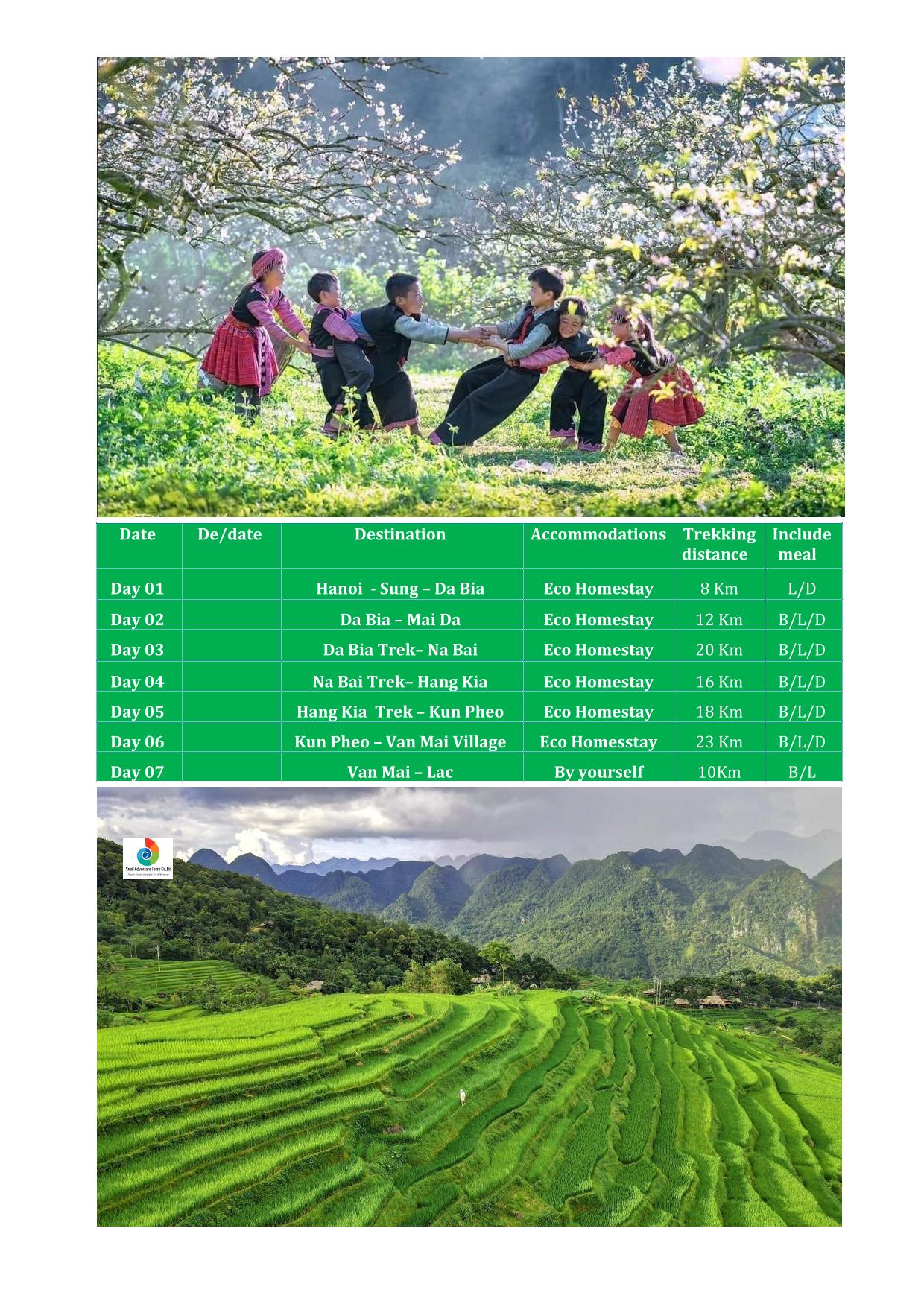 7 DAY DA BAC - MAI CHAU TREKKING TOURS
