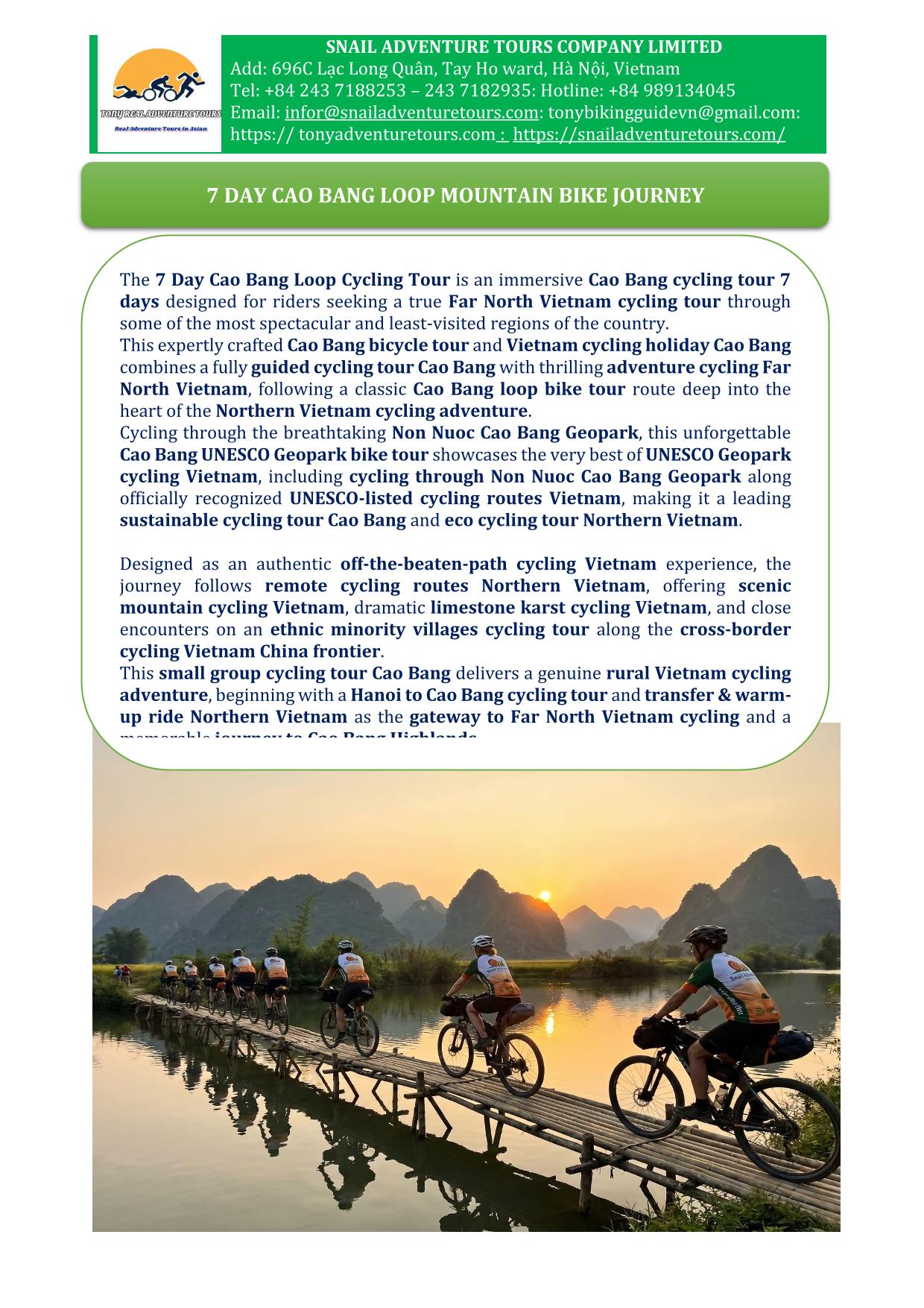 7 DAY MAGICAL CAO BANG LOOP MOUNTAIN BIKE TOURS