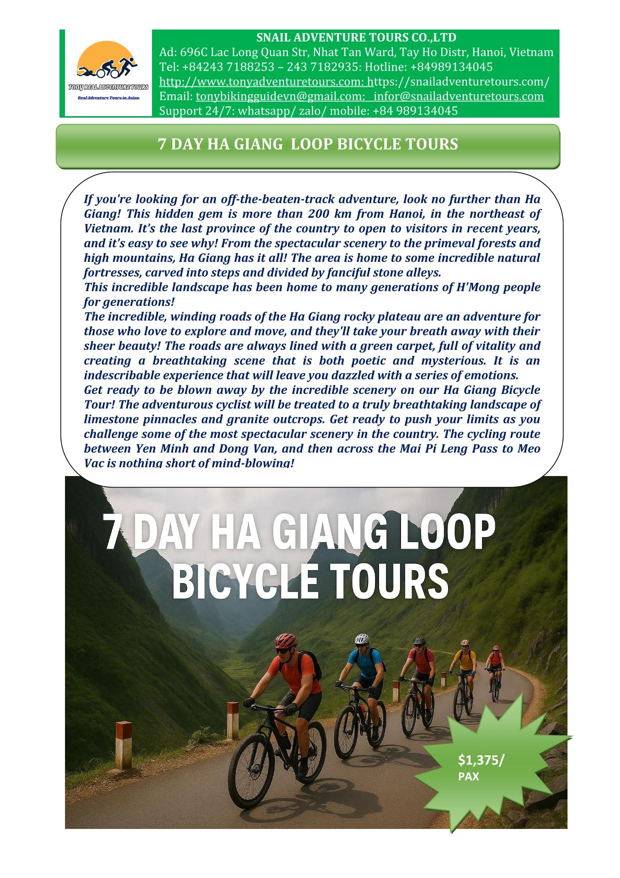 7 DAY REAL HA GIANG CYCLING ADVENTURE CHALLENGE