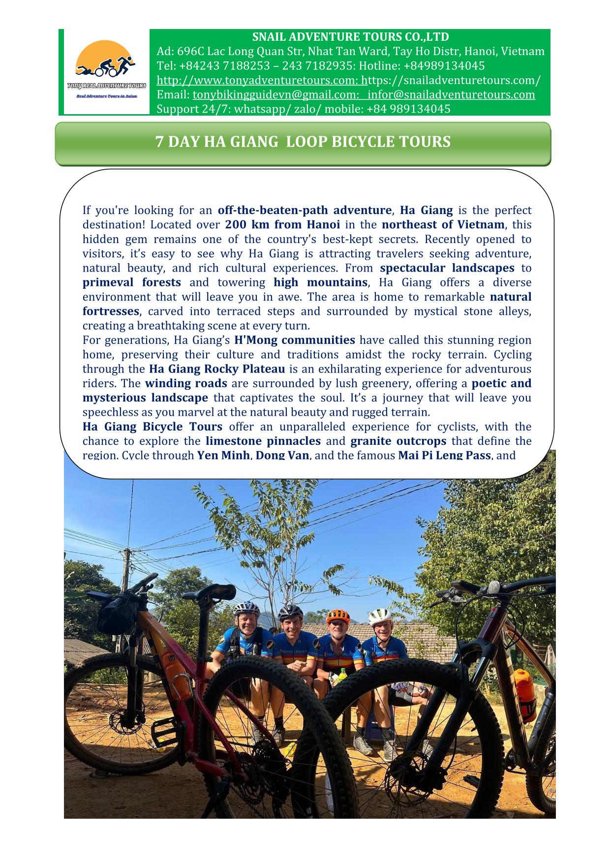 7 DAY REAL HA GIANG CYCLING ADVENTURE CHALLENGE