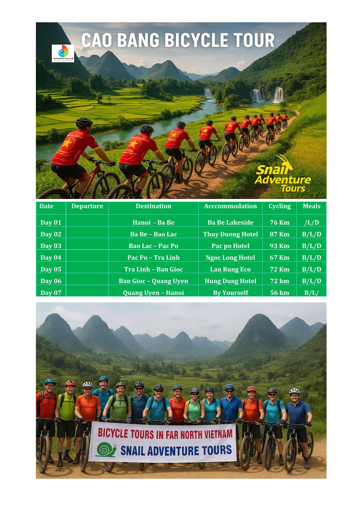 7 DAY BA BE - CAO BANG CYCLING TOUR: NORTH VIETNAM ADVENTURE