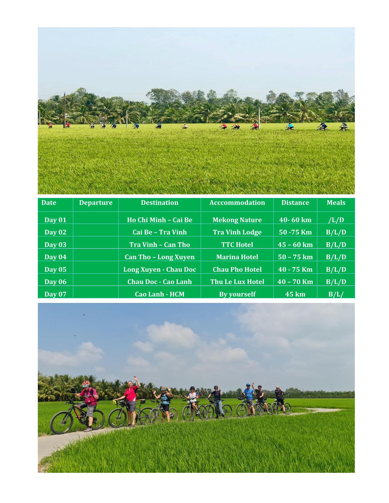 7 DAY MEKONG DELTA CYCLING TOURS