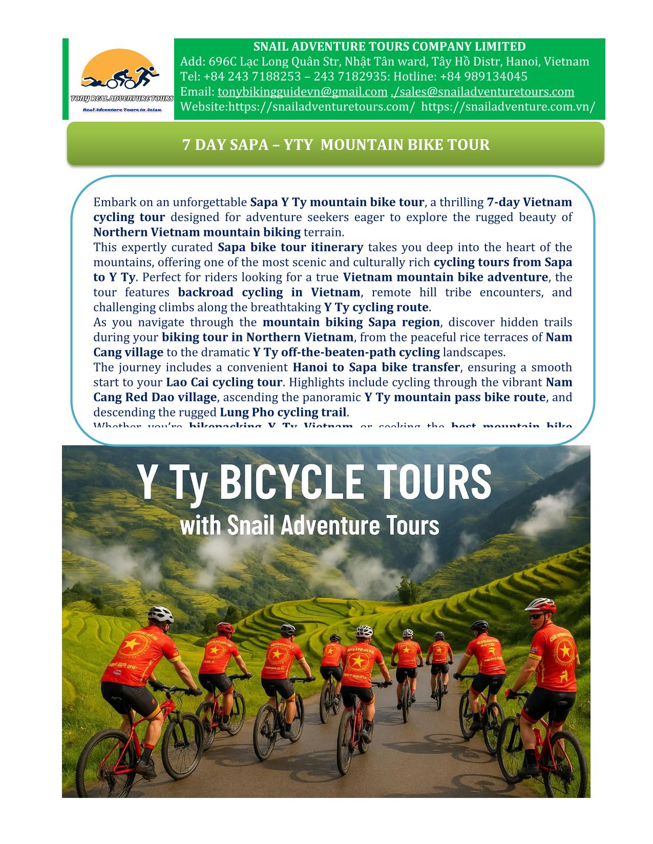7 DAY SAPA - YTY MOUNTAIN BIKE | NORTHERN VIETNAM CYCLING ADVENTURE TOUR