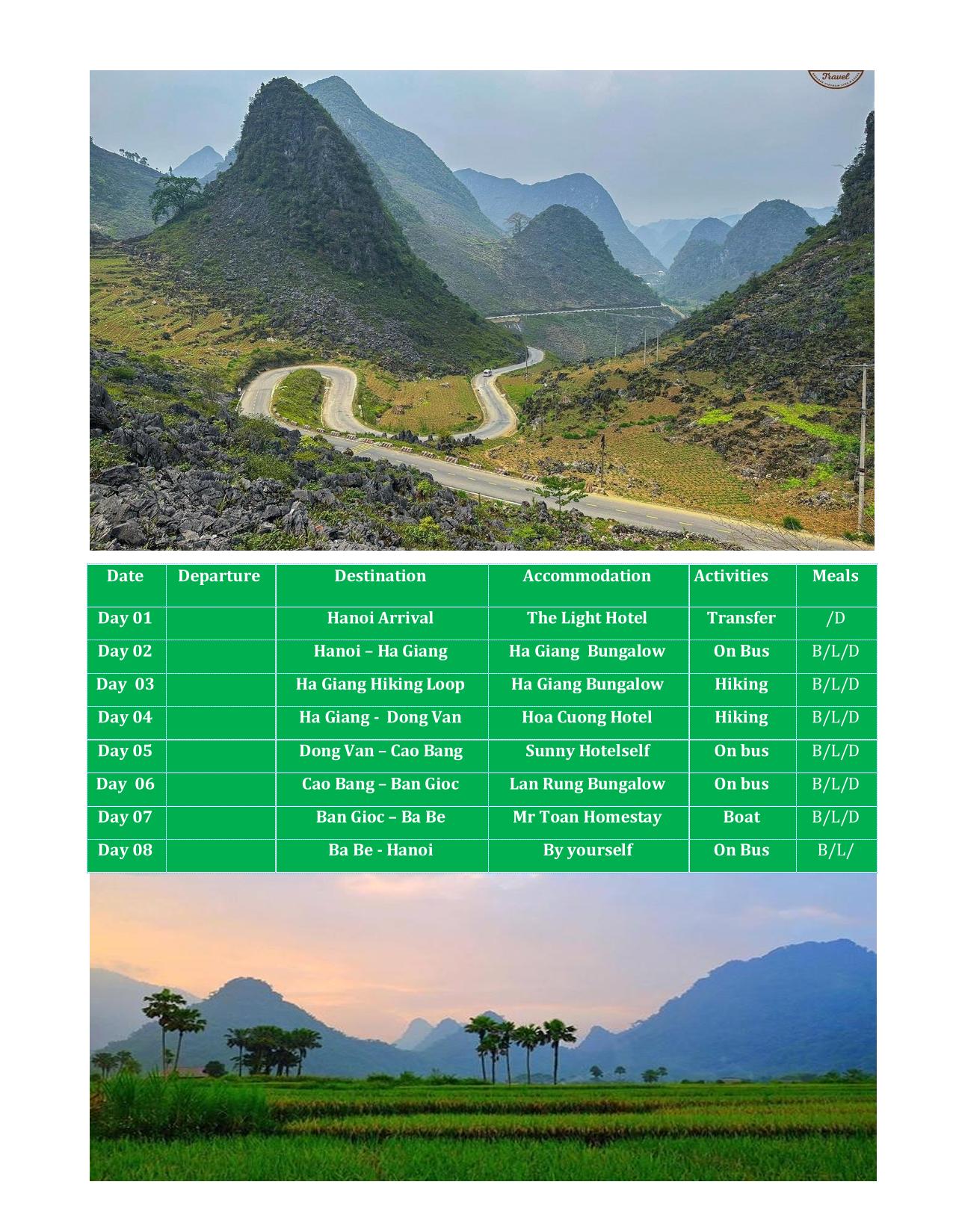 8 DAY HA GIANG - CAO BANG - BA BE ADVENTURE TOURS