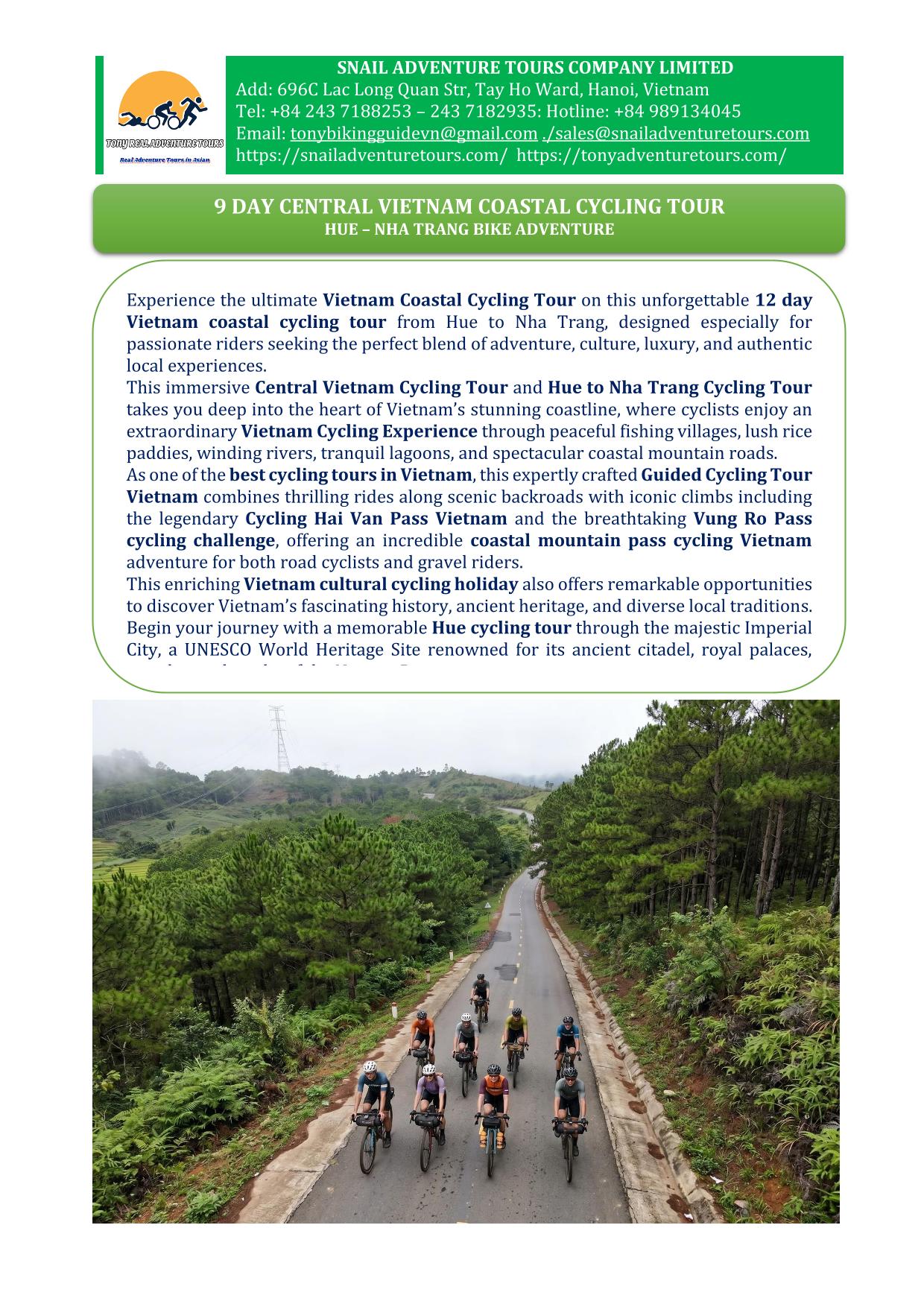 09 DAY CENTRAL COAST VIETNM CYCLING TOUR| HUE - NHA TRANG BIKE TOUR ADVENTURE