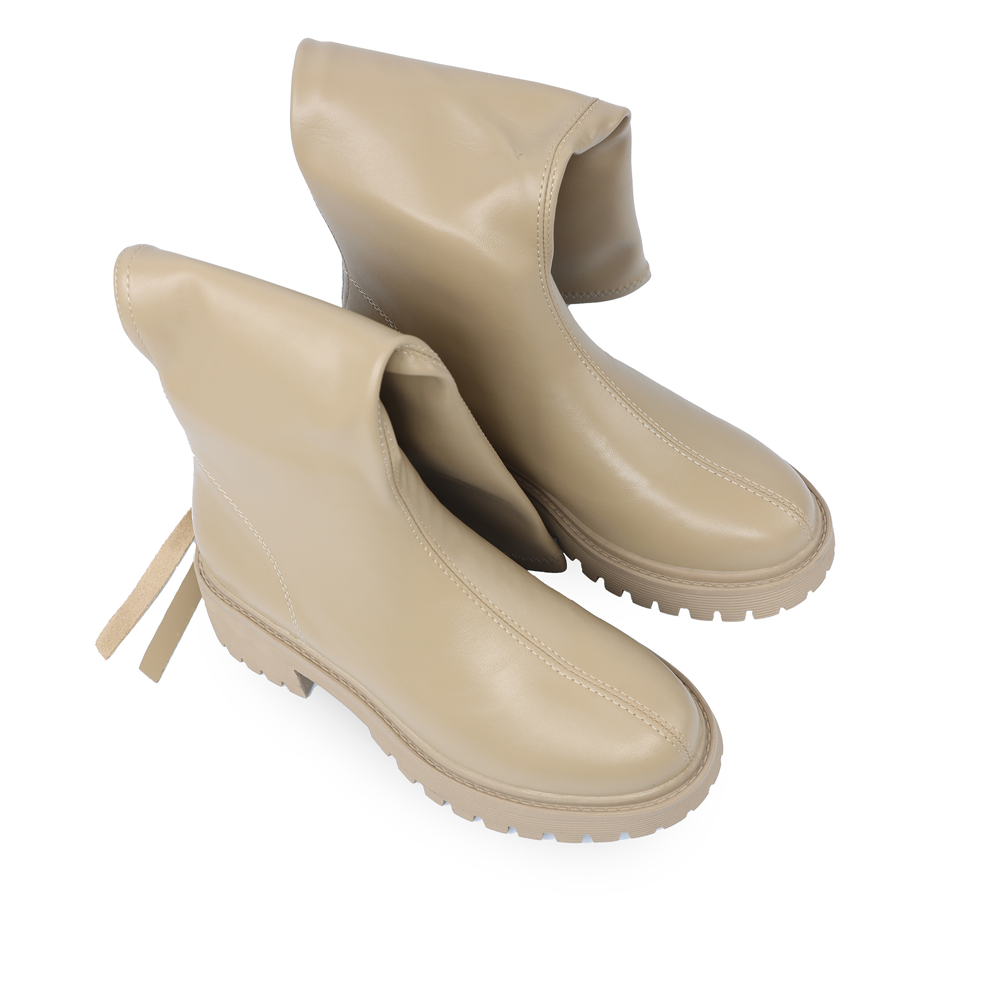Giày Boots Nữ Da Mềm VEGAN 881-1 - Cỡ 36 - 23.0cm - Be Microfiber