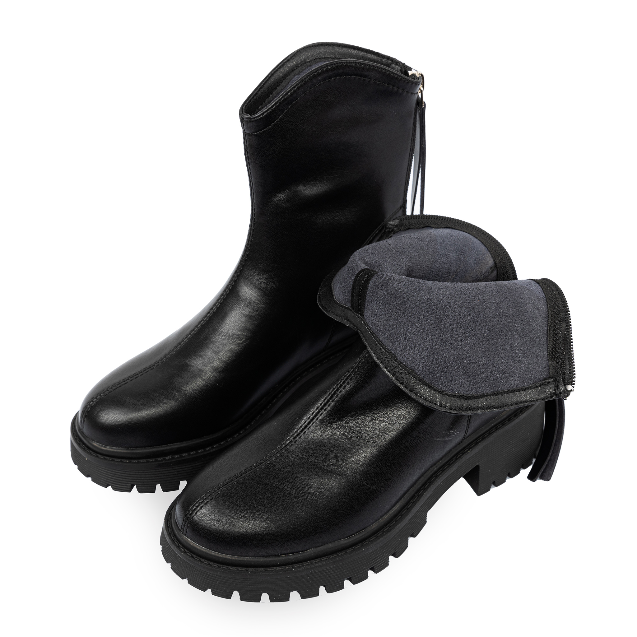 Giày Boots Nữ Da Mềm VEGAN 883 - Cỡ 38 - 24.0cm - Đen Microfiber