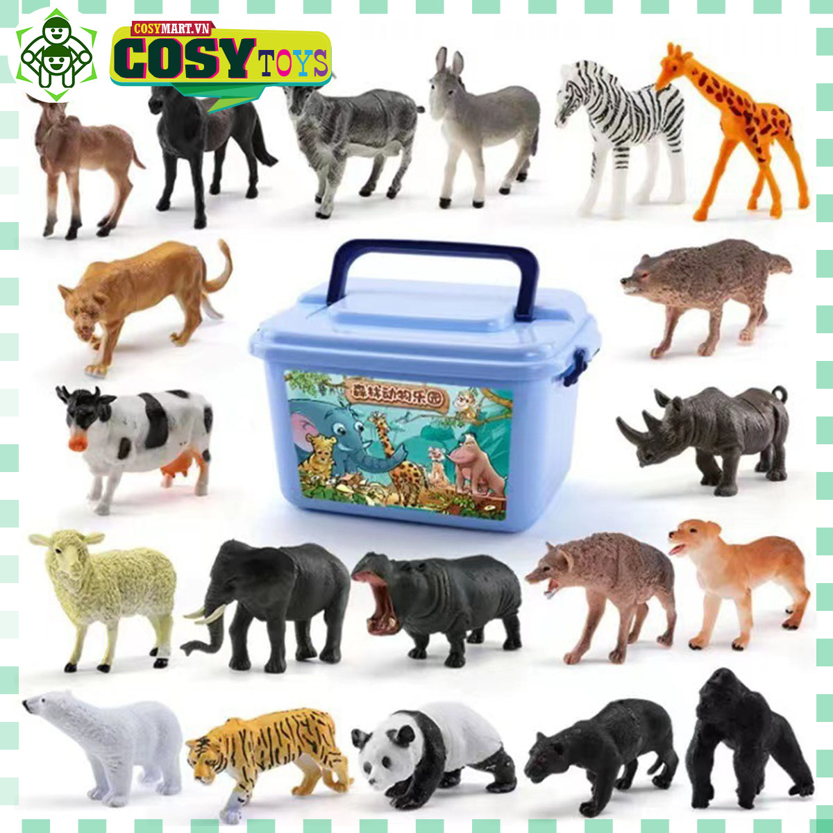 Đồ chơi mô hình 58 chi tiết các con thú rừng bằng nhựa cho bé hộp lớn Đồ  chơi trẻ emCOSY Toys Danang