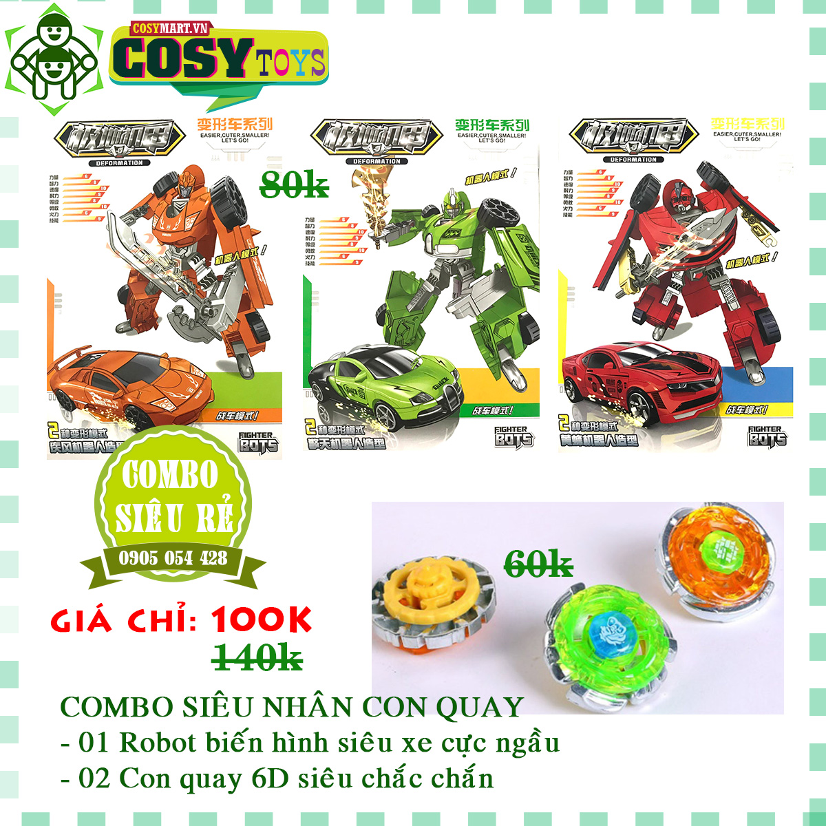 COMBO SIÊU NHÂN CON QUAY Đồ chơi trẻ em-COSY Toys Danang