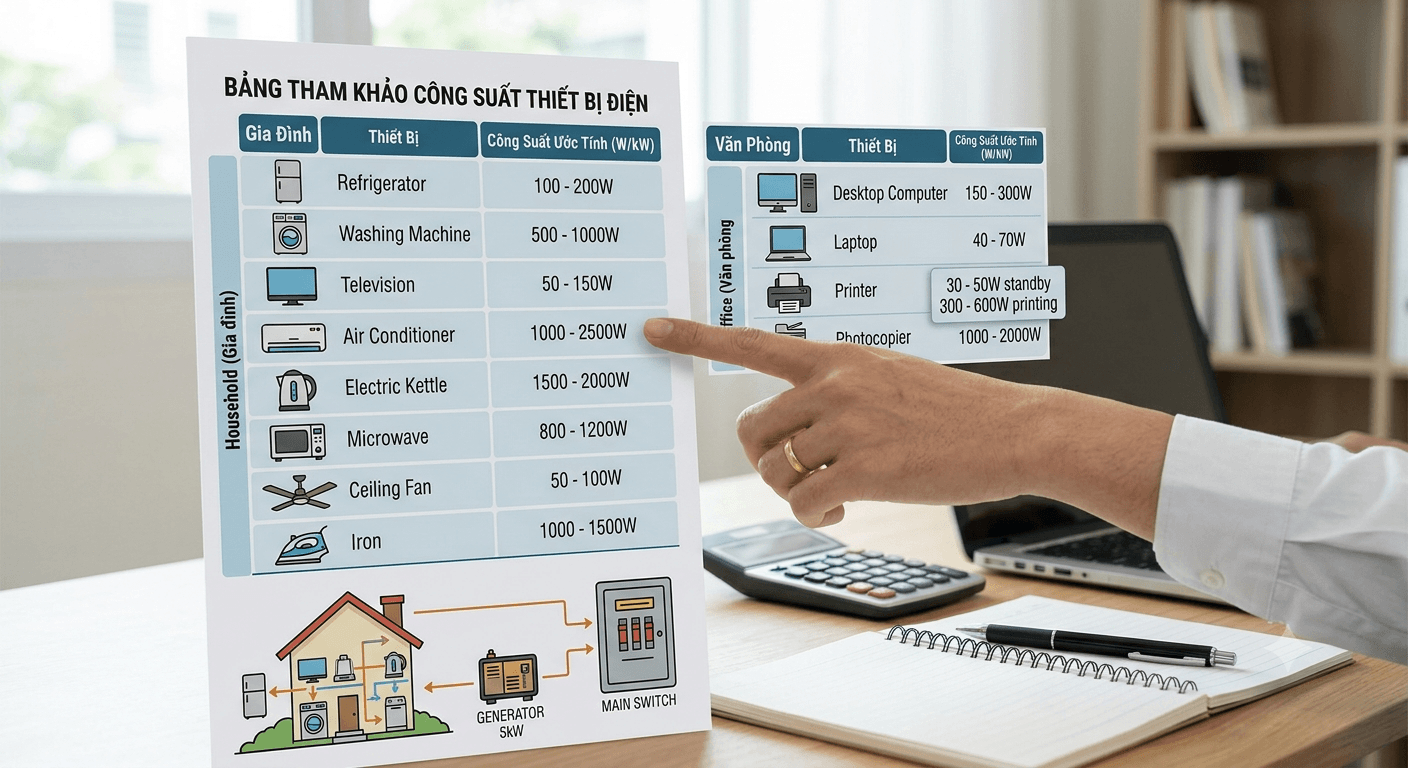 bảng công suất điện là gì