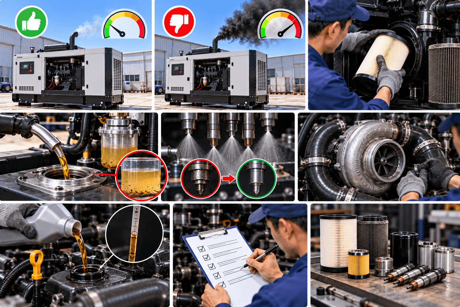Cách hạn chế máy phát điện ra khói đen