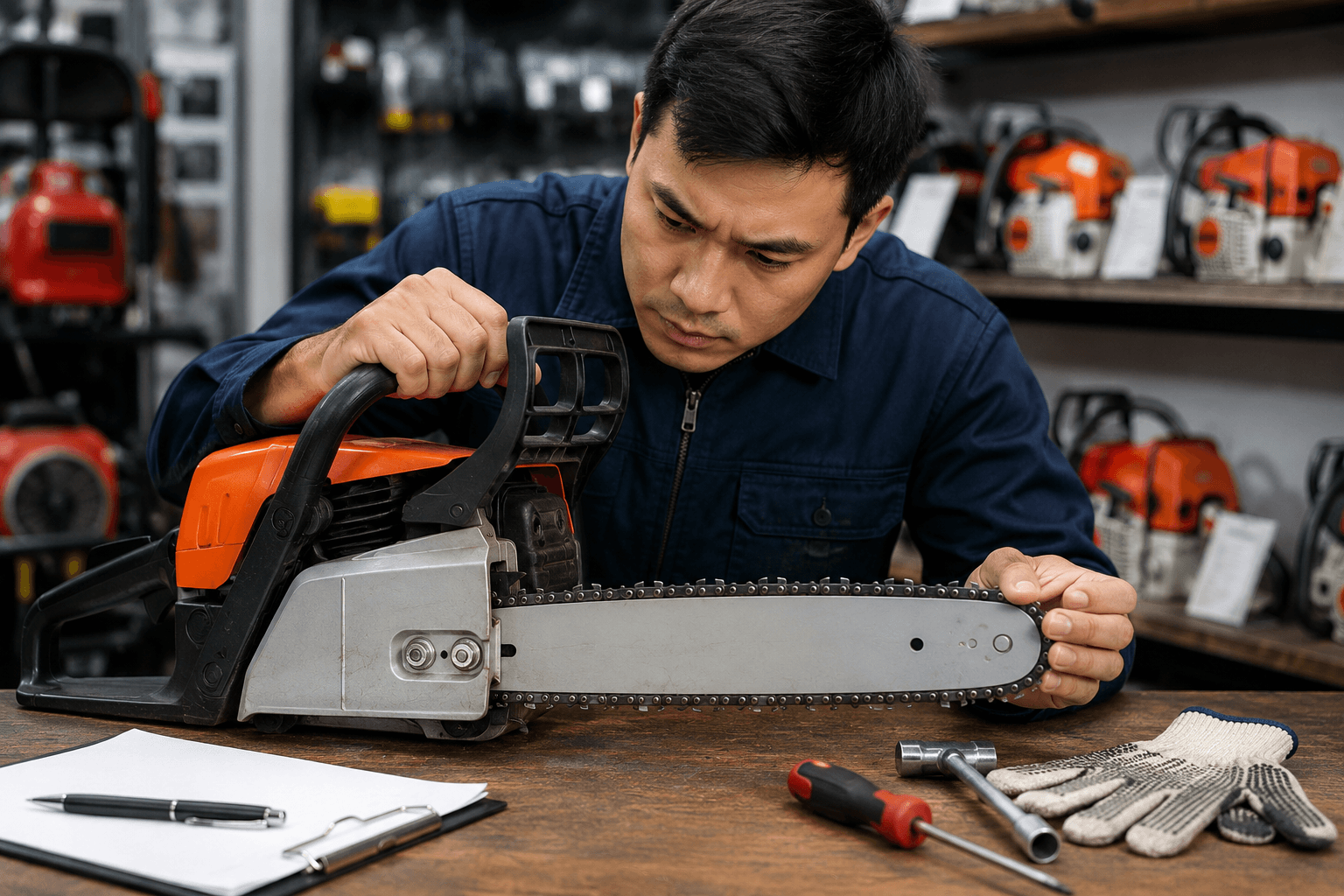 cách kiểm tra chất lượng máy cưa xích