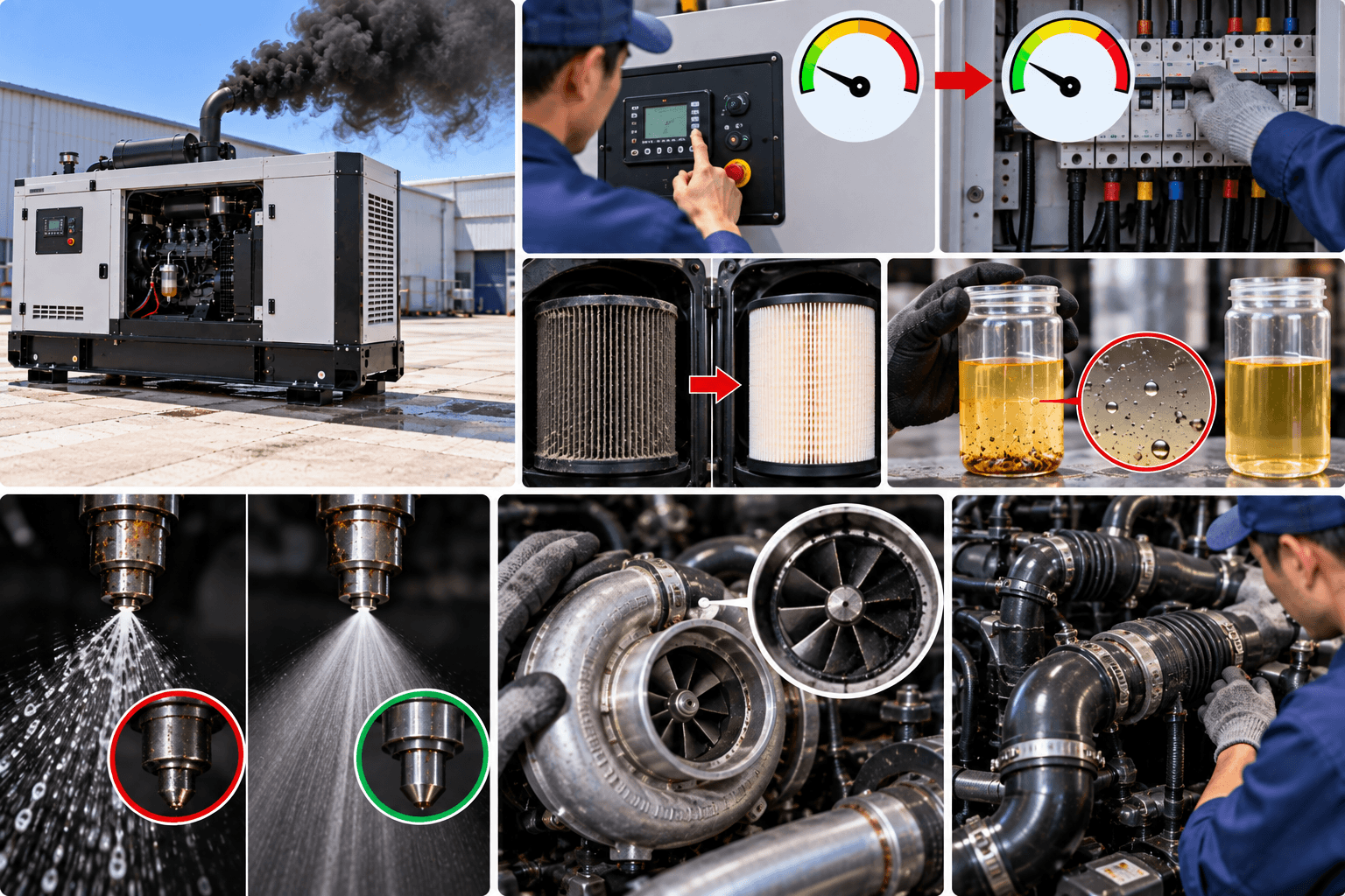 Cách xử lý khi máy phát điện ra khói đen