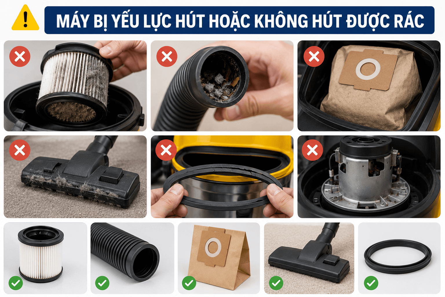máy hút bụi lực yếu