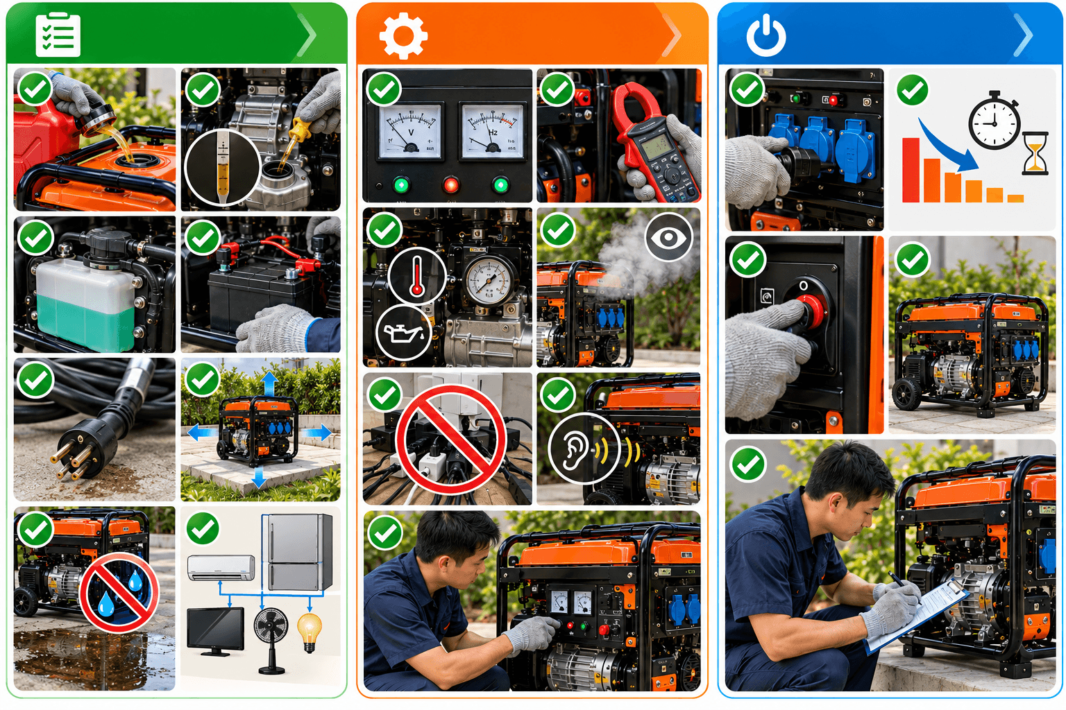  Checklist vận hành máy phát điện an toàn