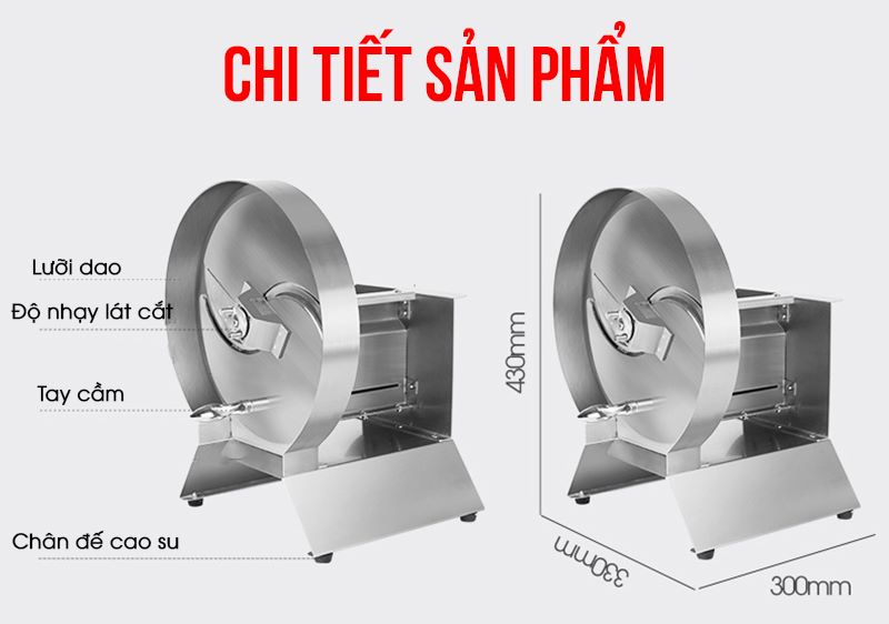 Máy thái lát củ quả inox quay tay