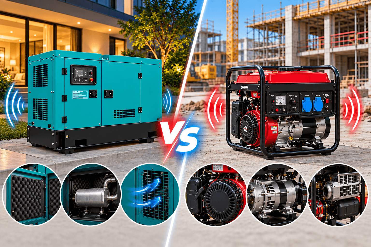 So sánh máy phát điện chống ồn và máy phát điện thường