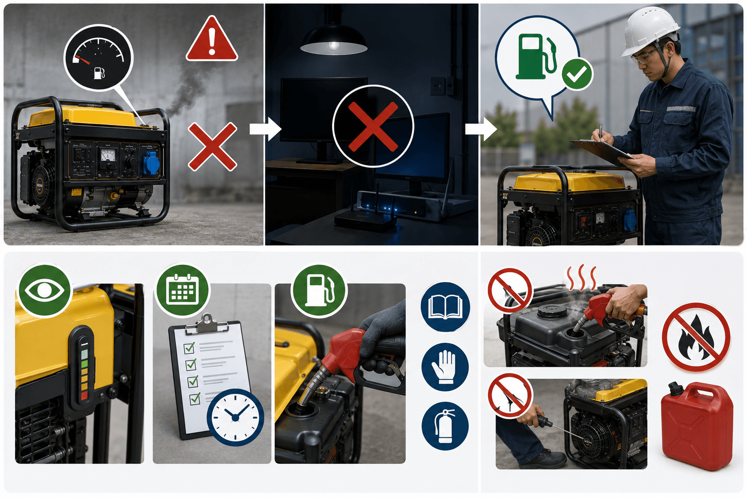 Có nên để máy phát điện chạy đến khi hết nhiên liệu