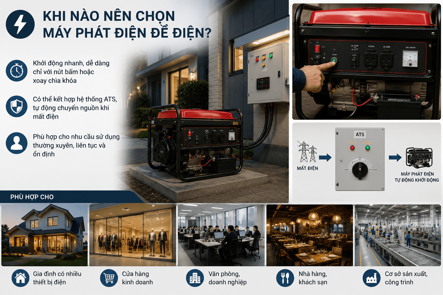 khi nào nên chọn máy đề điện