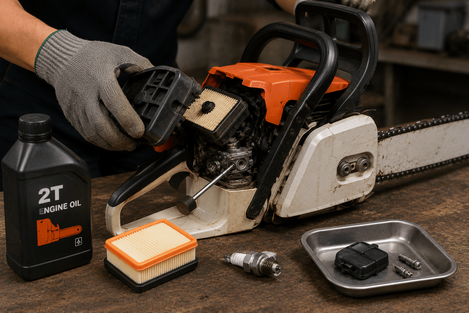 bảo dưỡng động cơ máy cưa xích