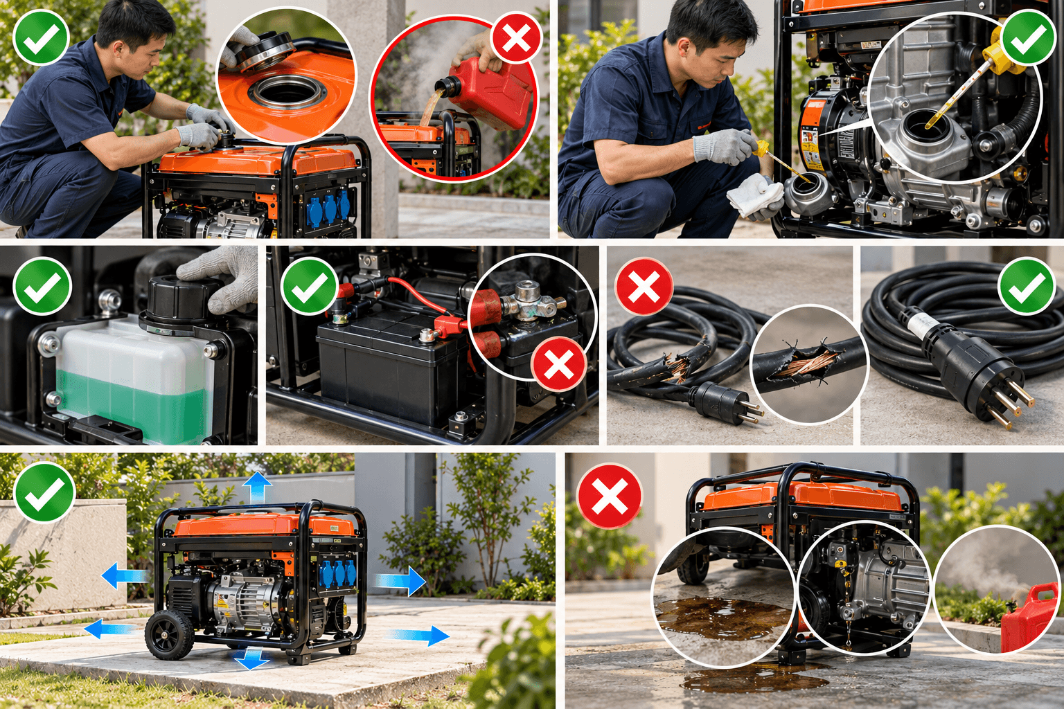 Kiểm tra máy phát điện trước khi khởi động