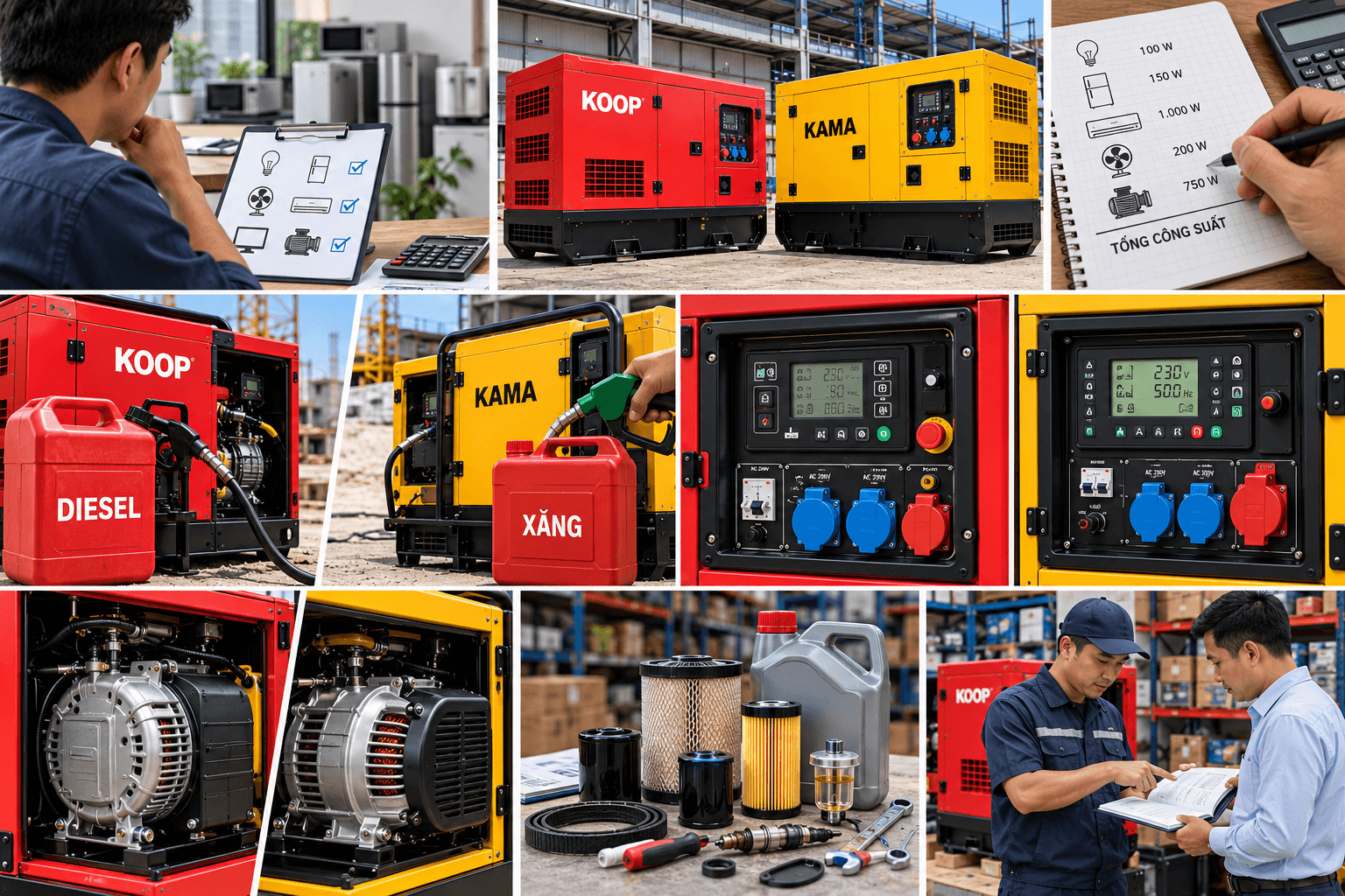 Kinh nghiệm chọn máy phát điện Koop và Kama