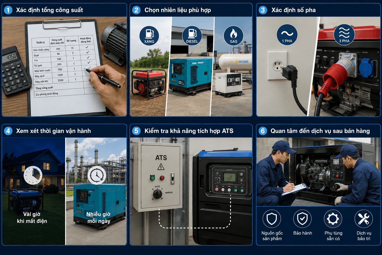 Kinh nghiệm lựa chọn máy phát điện phù hợp