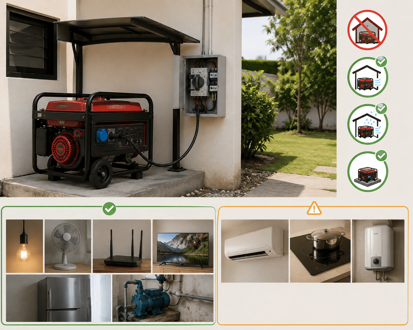 Lắp đặt máy phát điện cho gia đình ở đâu?