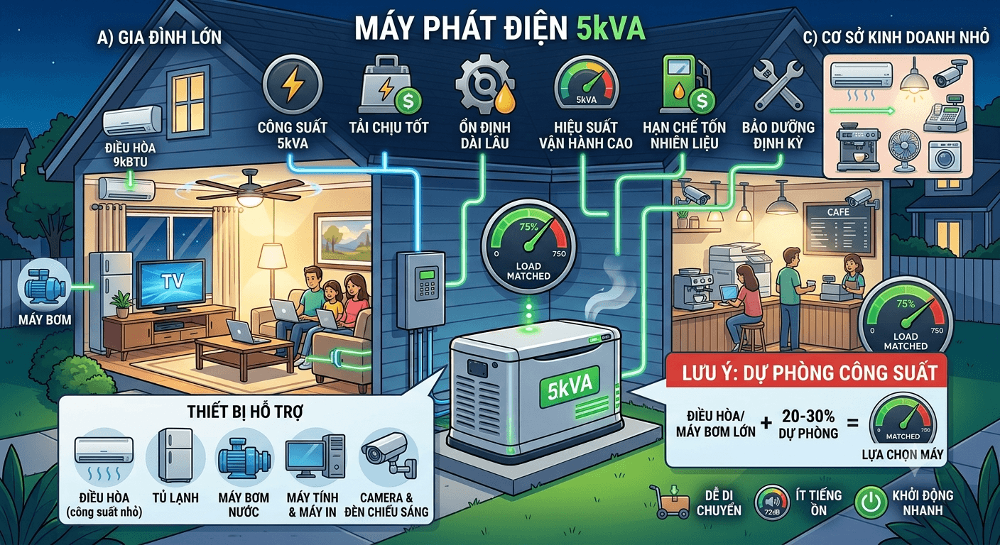 máy phát điện 5kVA