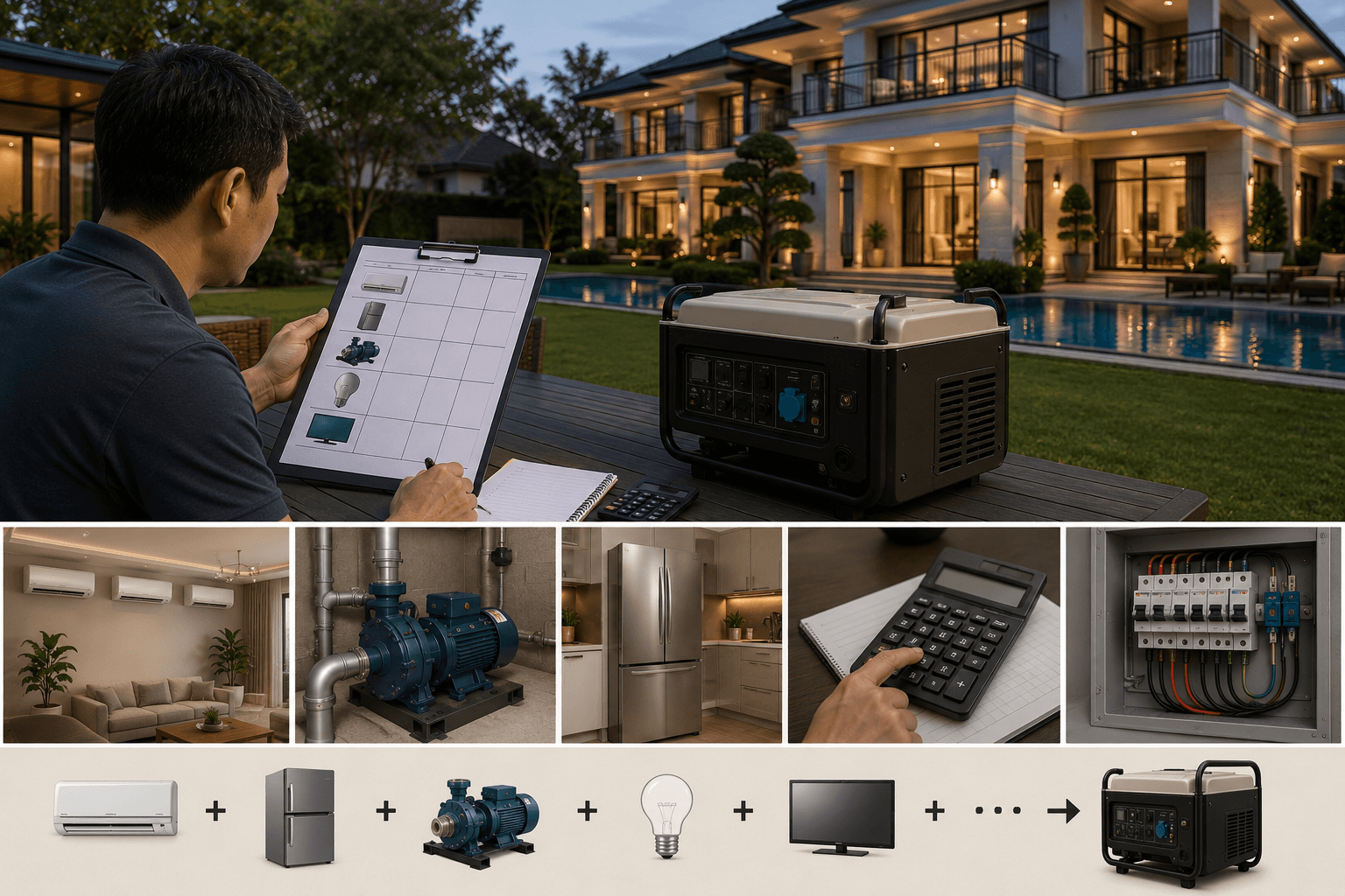  Máy phát điện cho biệt thự cần công suất bao nhiêu?