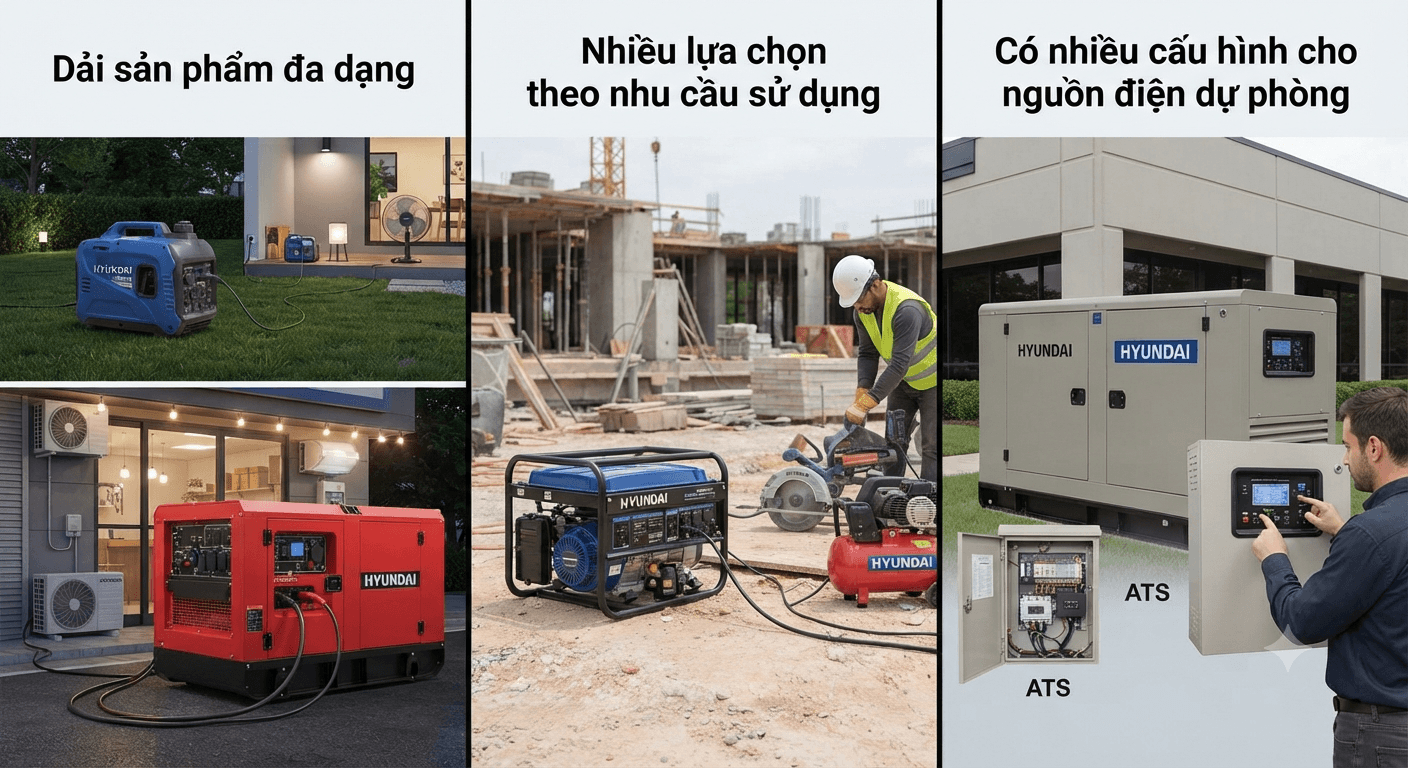 Máy phát điện Hyundai: Đặc điểm nổi bật