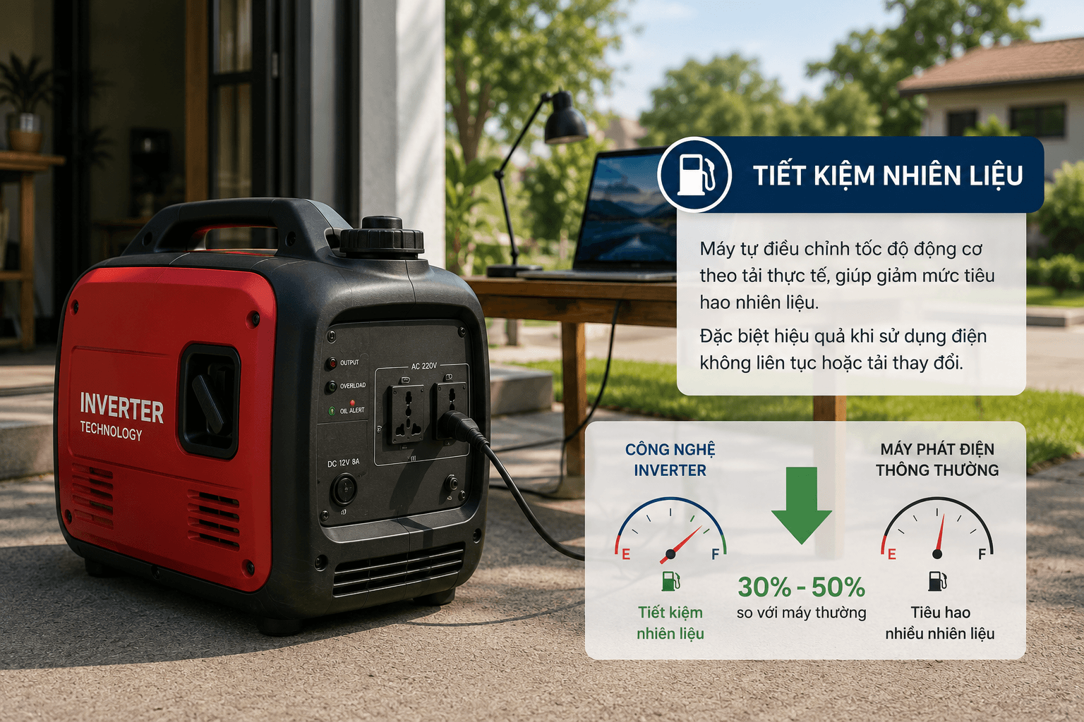 ưu điểm của máy phát điện inverter