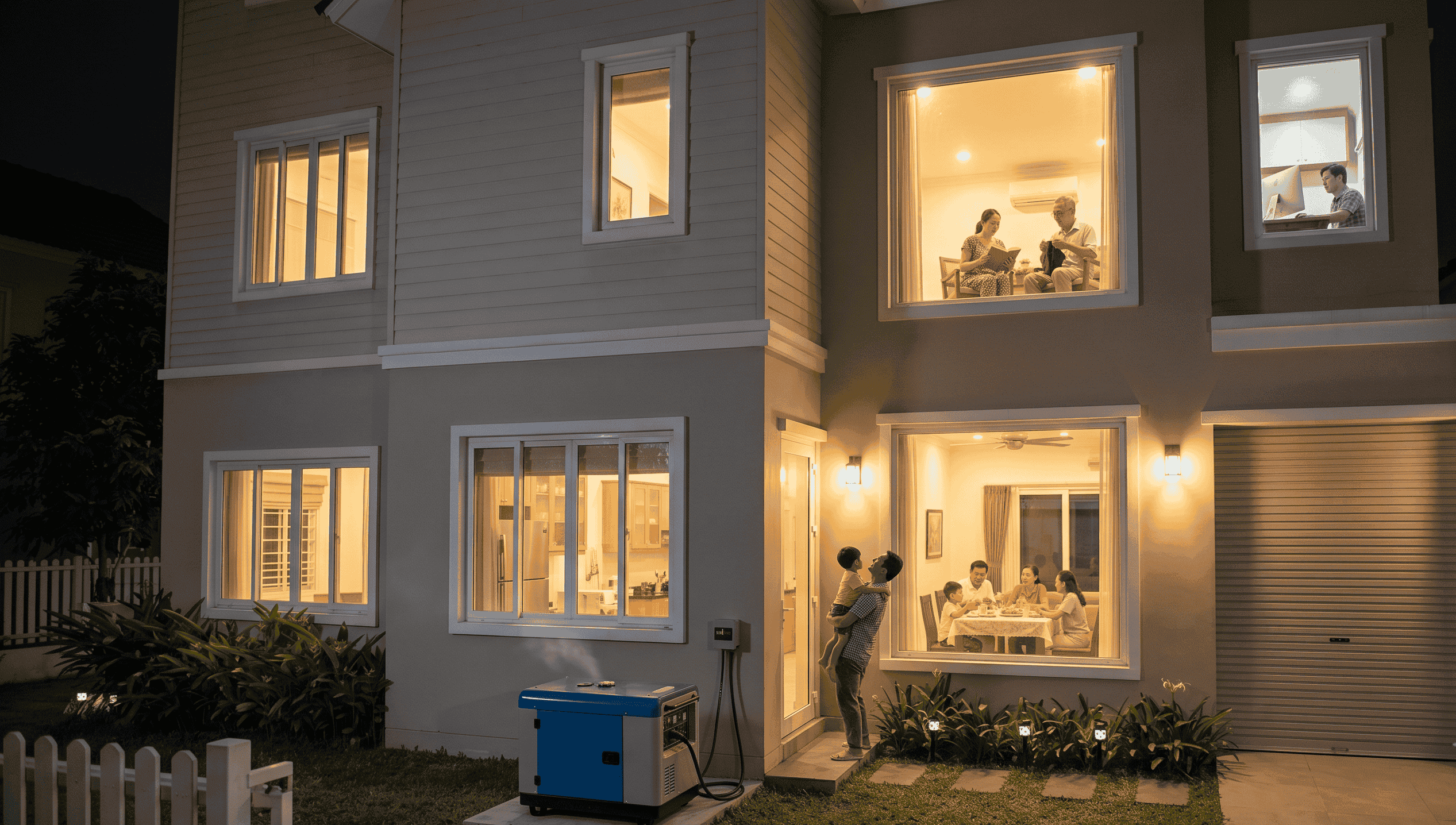 Máy phát điện 7kVA phù hợp với gia đình nào?
