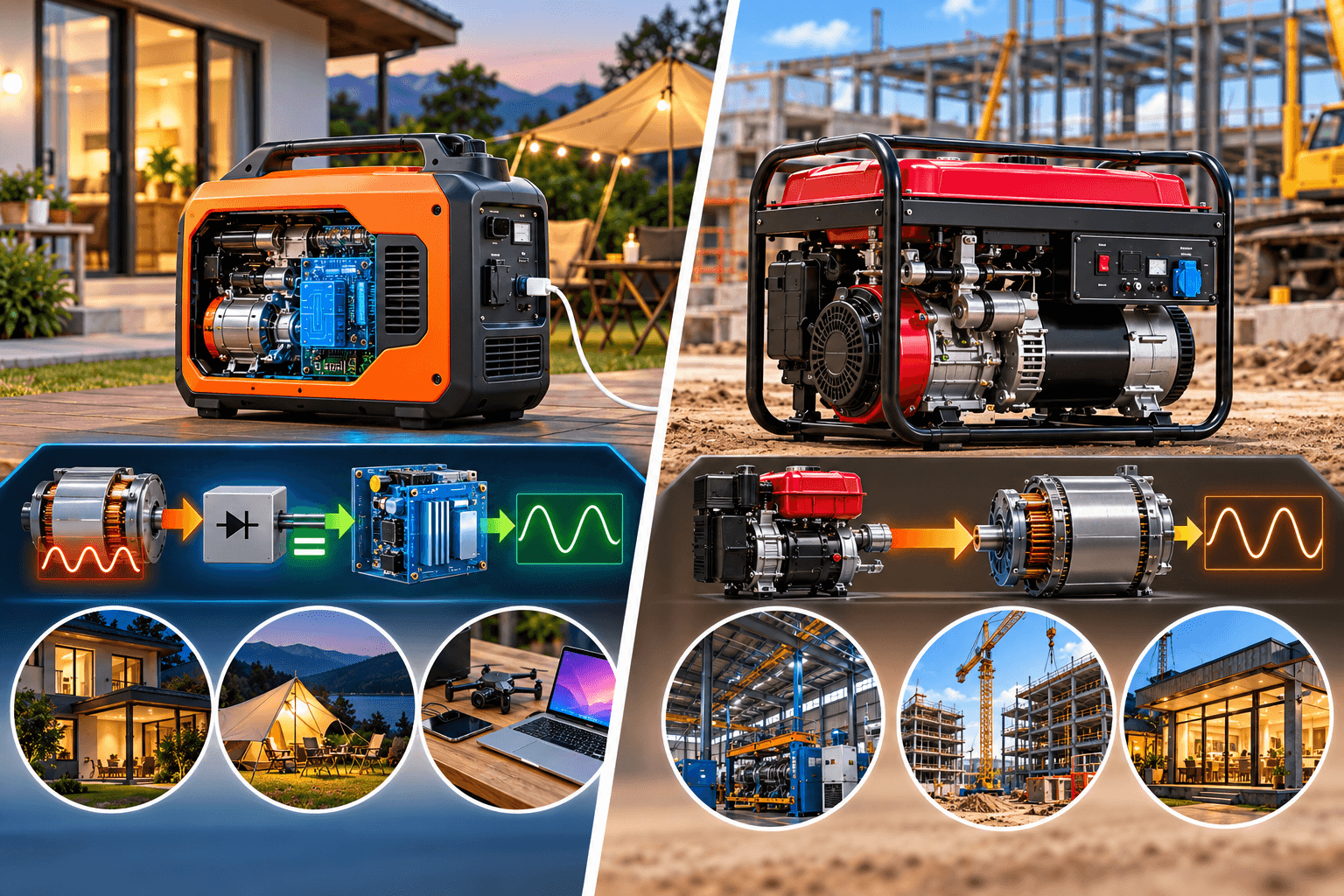  Máy phát điện Inverter và truyền thống 
