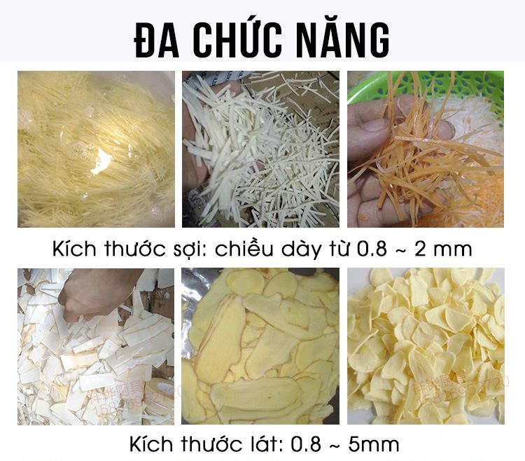 Máy thái lát sợi củ gừng