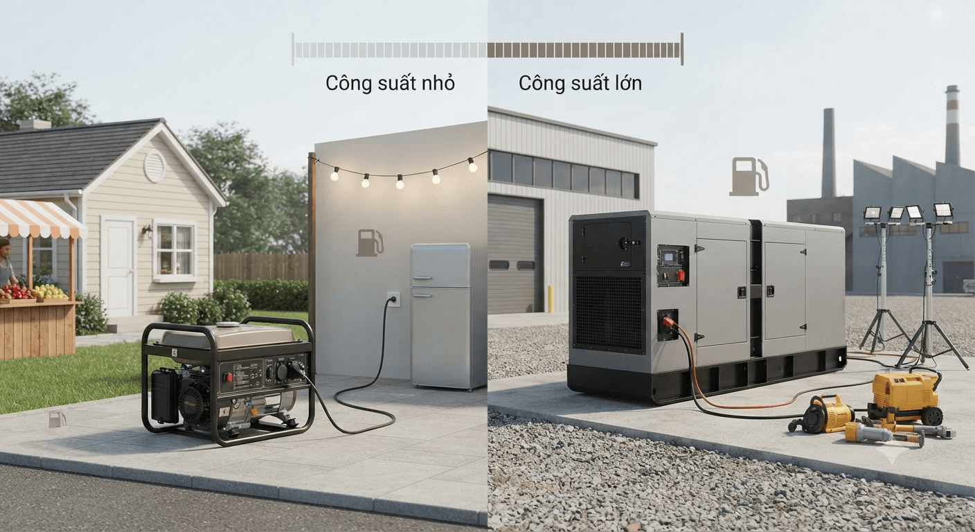Nên chọn máy phát điện xăng hay diesel?