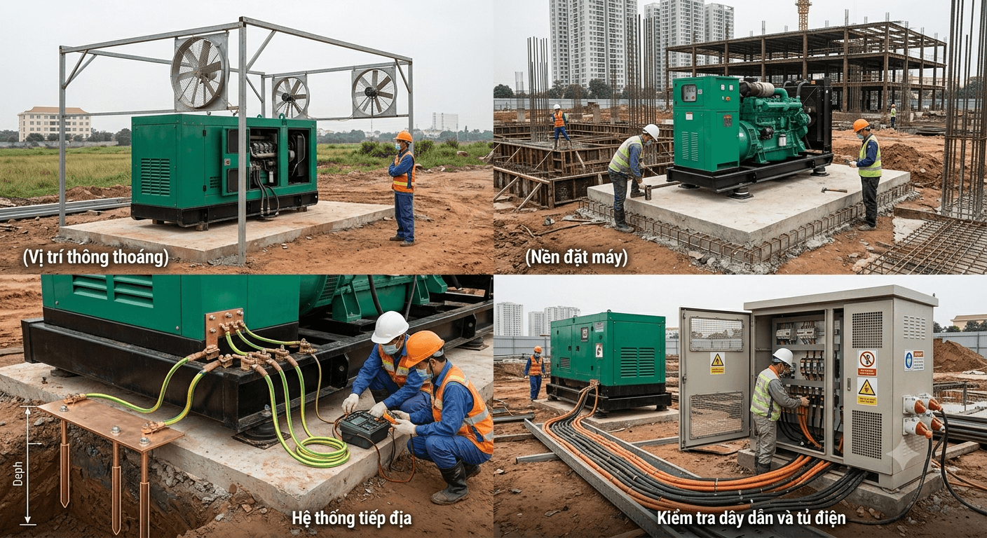  Những lưu ý khi lắp đặt máy phát điện tại công trình