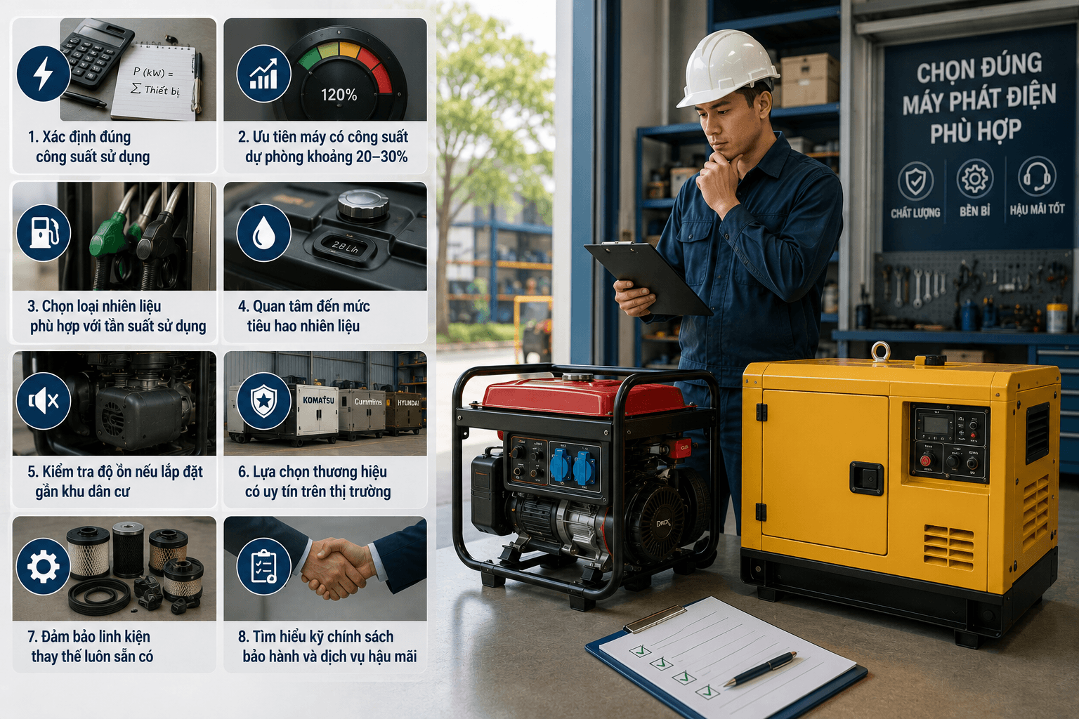 những lưu ý khi lựa chọn máy phát điện