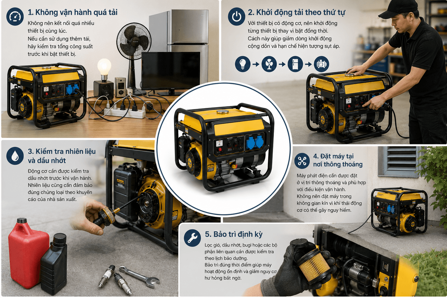 những lưu ý khi sử dụng máy phát điện 3kVA