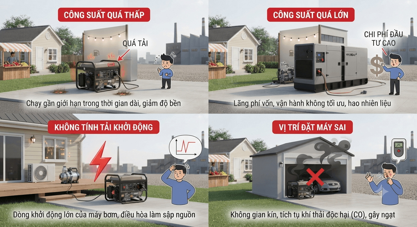 Những sai lầm khi mua máy phát điện Honda và Hyundai