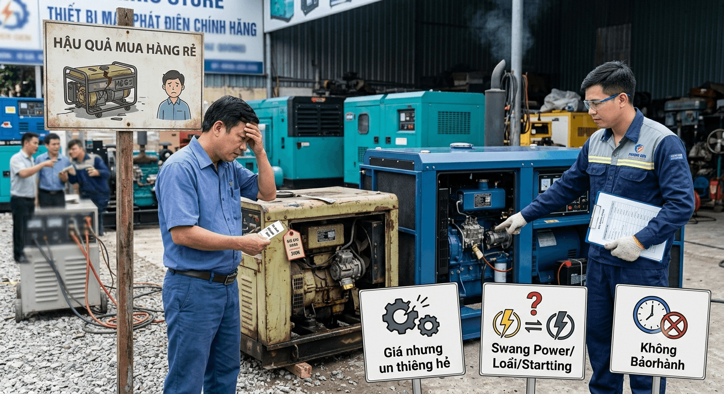 cần kiểm tra máy phát điện trước khi mua