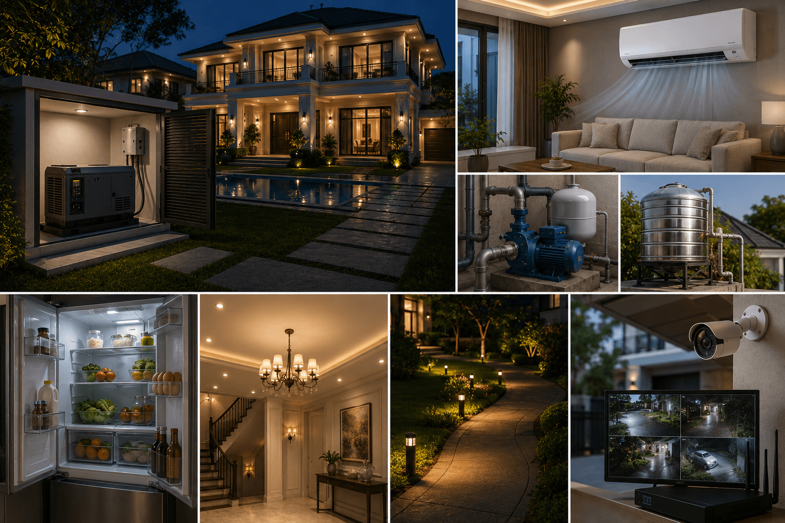 Những thiết bị thường cần duy trì khi biệt thự mất điện